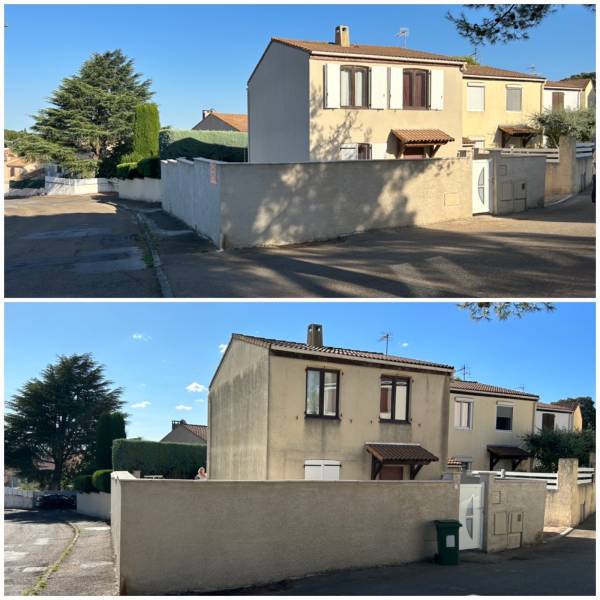 Réalisation de peinture sur façade de maison à Nîmes